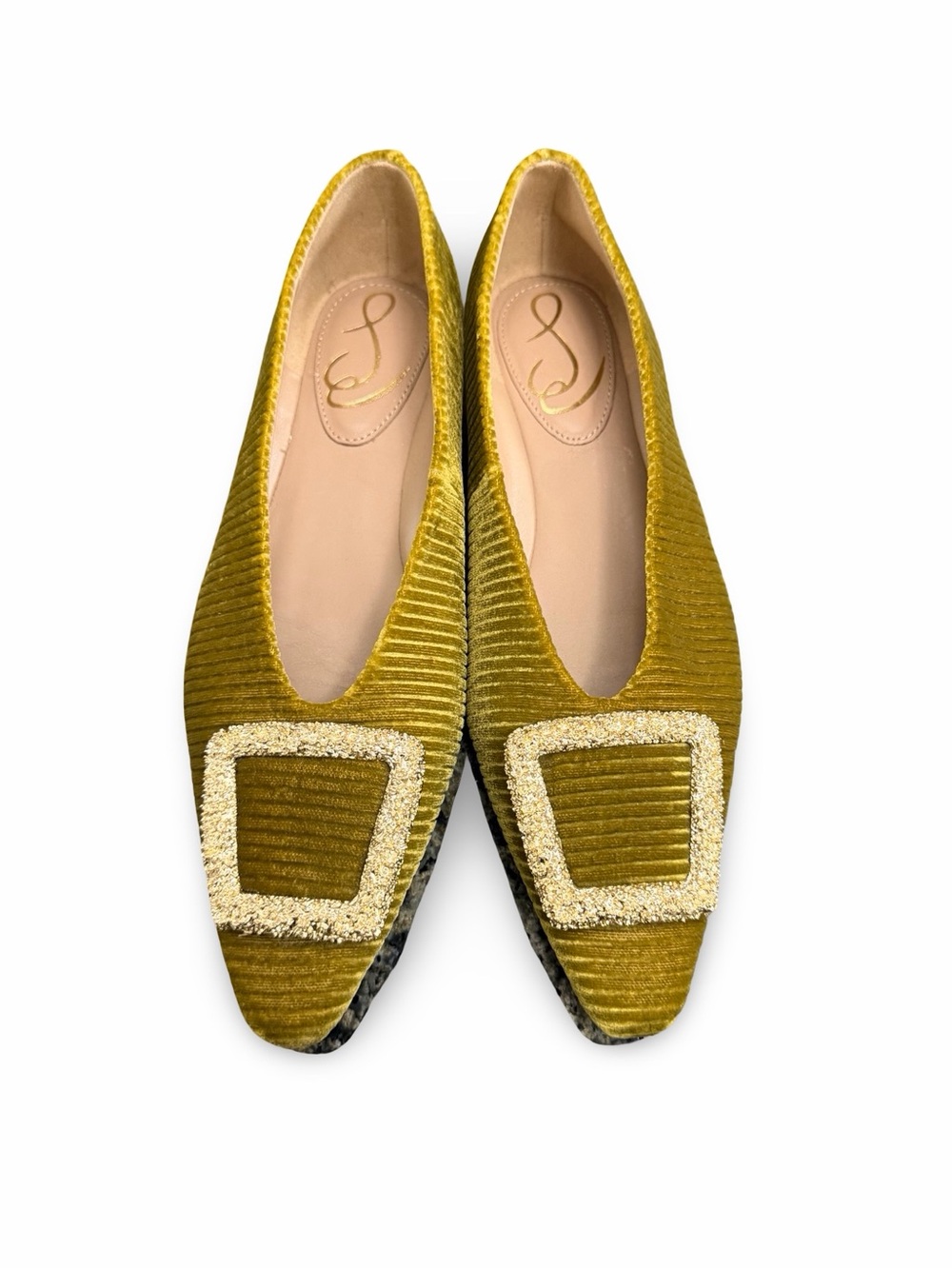 Sam Edelman Women's Janina Pointed-toe Flats Chartreuse/ Green Velvet Size 8